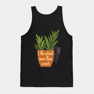 I Like Plants More Than People Cute Cat with Plant Tank Top